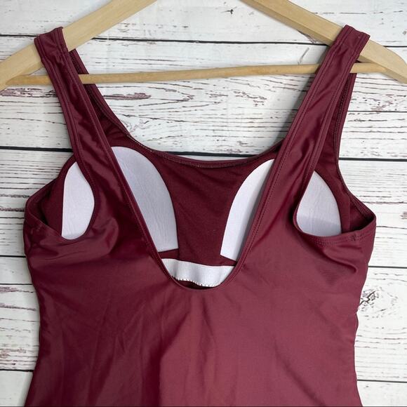 On The Beach burgundy full piece bathing suit - Picture 5 of 12